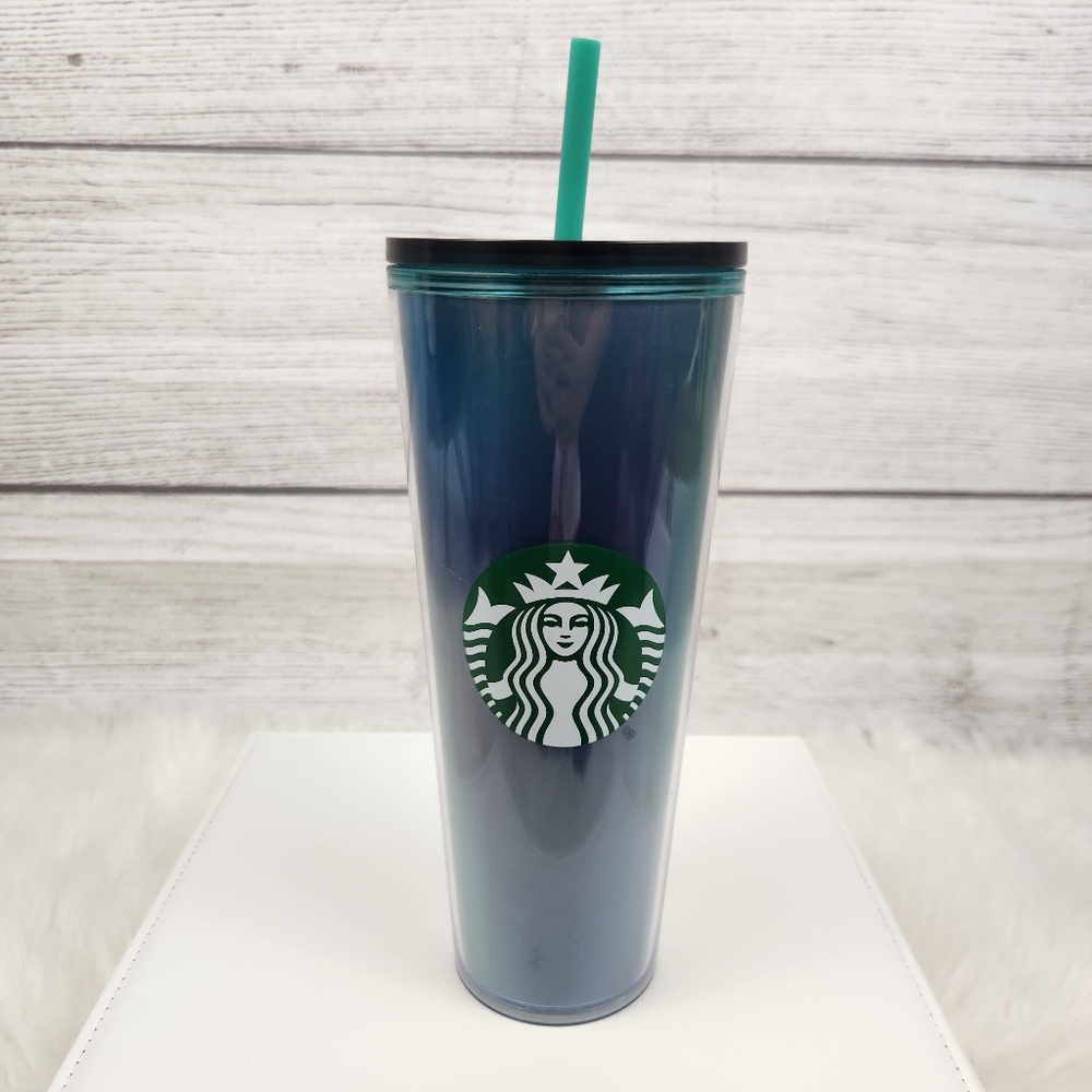 Starbucks Reflective Blue Acrylic Venti Tumbler 24 oz